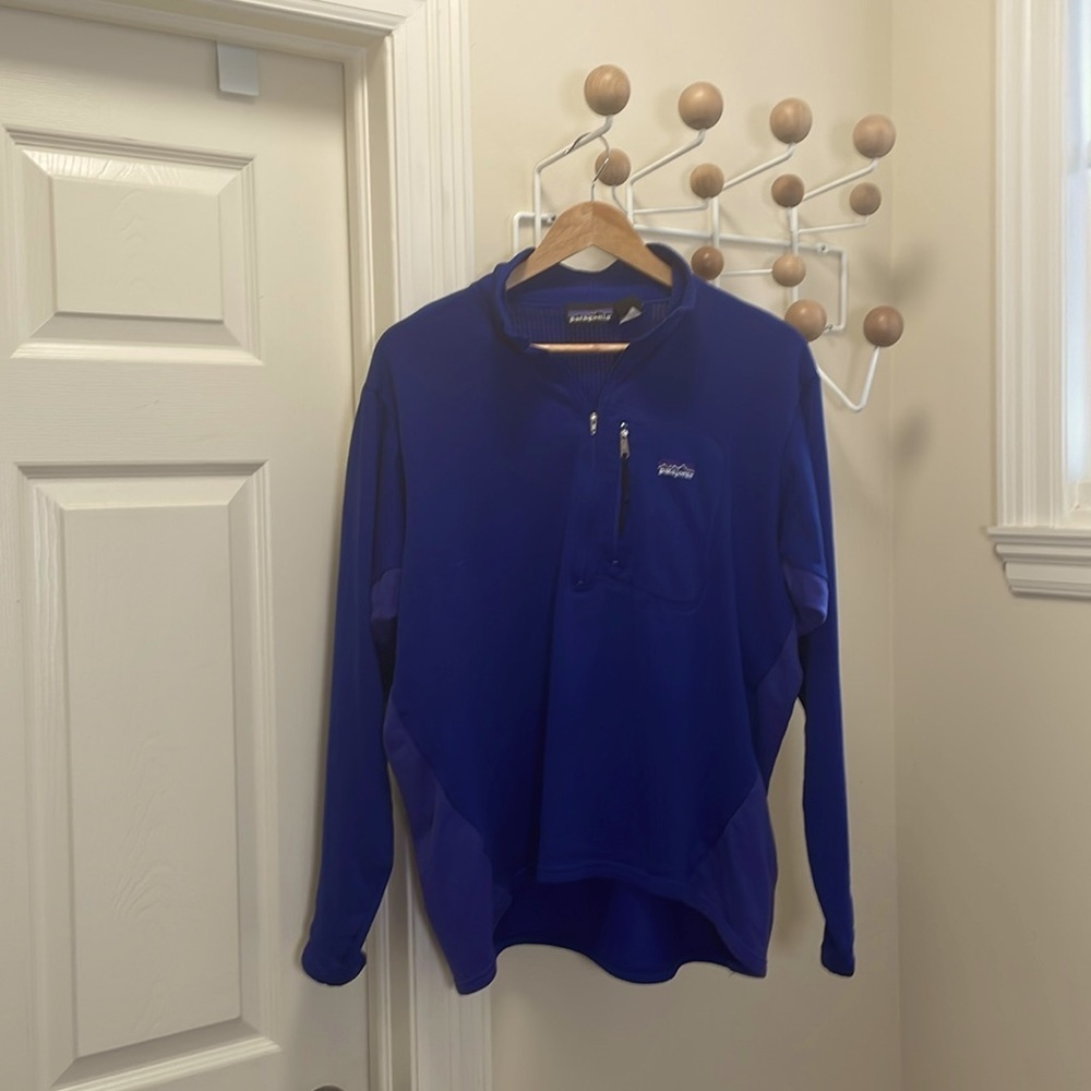 Patagonia R1 Blue Men's Quarter Zip Large (Fits More Like A Medium)